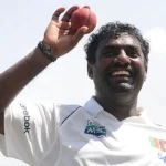 Muttiah Muralitharan reached the magical figure in the last minute.