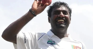 Muttiah Muralitharan reached the magical figure in the last minute.