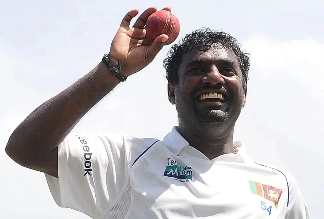 Muttiah Muralitharan reached the magical figure in the last minute.
