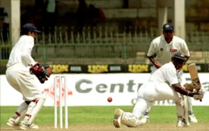 sanath Jayasuriya sweeps on his way to a triple-century,Aug 05, 1997