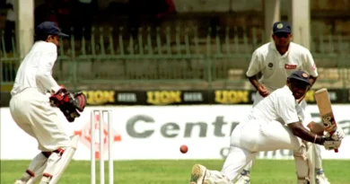 sanath Jayasuriya sweeps on his way to a triple-century,Aug 05, 1997