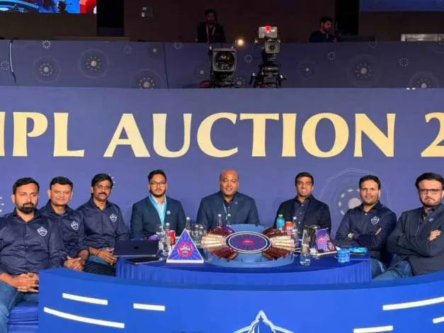 Delhi Capitals team management at Tata IPL Auction.