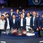 Gujarat Titans team management at Tata IPL Auction.