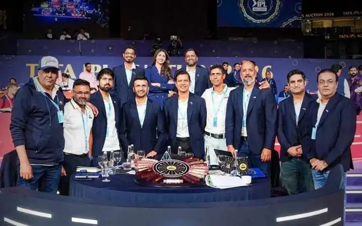 Gujarat Titans team management at Tata IPL Auction.