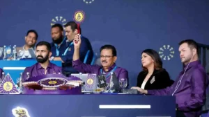 Kolkata Knight Riders team management at Tata IPL Auction.