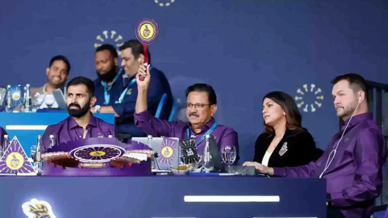 Kolkata Knight Riders team management at Tata IPL Auction.