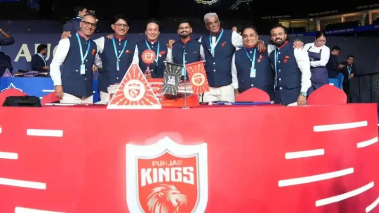 Punjab Kings team management at Tata IPL Auction.