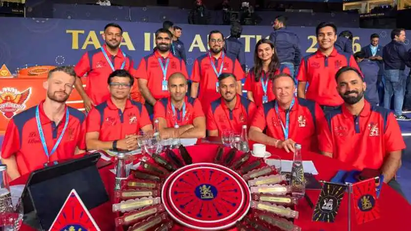 Royal Challengers Bengaluru team management at Tata IPL Auction.