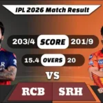 IPL 2026 RCB vs SRH Match Result