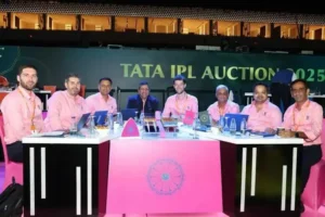 Rajasthan Royals team management at Tata IPL Auction.