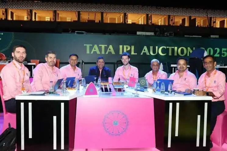Rajasthan Royals team management at Tata IPL Auction.
