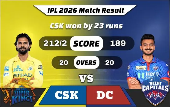 IPL 2026 CSK vs DC Match Result