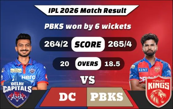 IPL 2026 DC vs PBKS Match Result