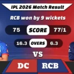 IPL 2026 DC vs RCB Match Result