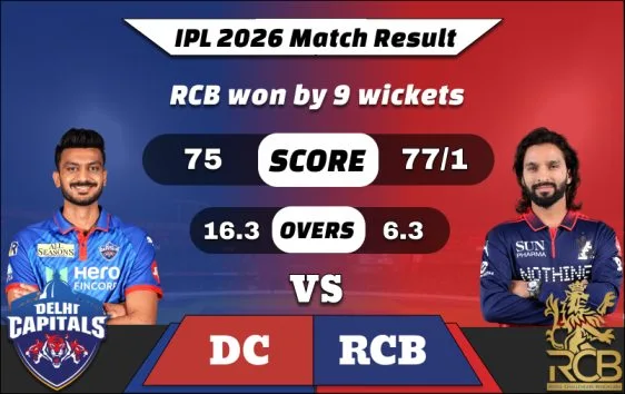 IPL 2026 DC vs RCB Match Result