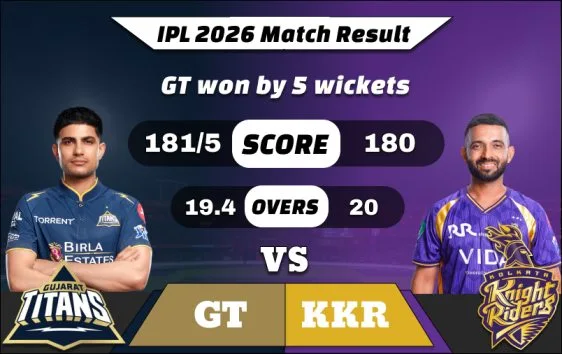 IPL 2026 GT vs KKR Match Result