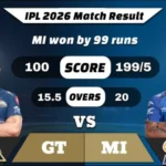 IPL 2026 GT vs MI Match Result