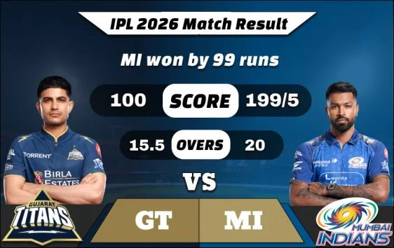 IPL 2026 GT vs MI Match Result