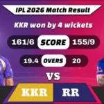 IPL 2026 KKR vs RR Match Result