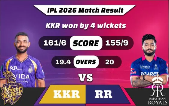 IPL 2026 KKR vs RR Match Result