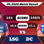 IPL 2026 LSG vs DC Match Result