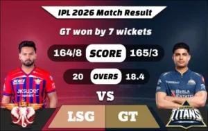 IPL 2026 LSG vs GT Match Result