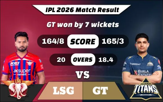 IPL 2026 LSG vs GT Match Result