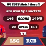 IPL 2026 LSG vs RCB Match Result