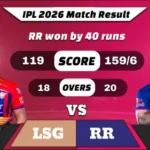 IPL 2026 LSG vs RR Match Result