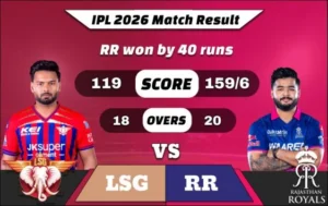 IPL 2026 LSG vs RR Match Result