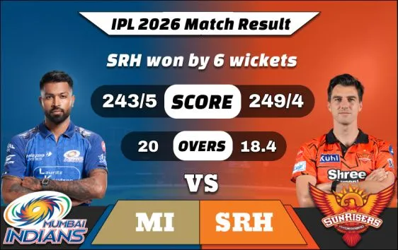 IPL 2026 MI vs SRH Match 41 Result