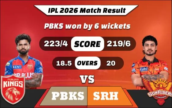 IPL 2026 PBKS vs SRH Match Result