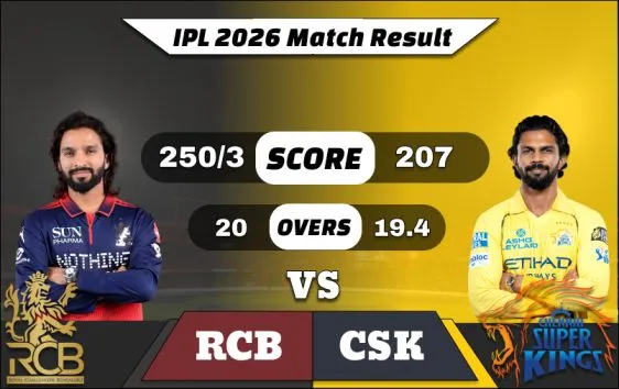 IPL 2026 RCB vs CSK Match Result