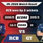 IPL 2026 RCB vs GT Match Result