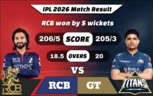 IPL 2026 RCB vs GT Match Result