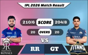 IPL 2026 RR vs GT Match Result
