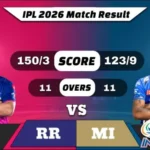 IPL 2026 RR vs MI Match Result