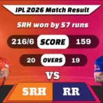 IPL 2026 SRH vs RR Match Result