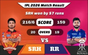IPL 2026 SRH vs RR Match Result