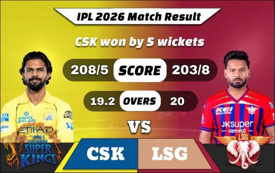IPL 2026 CSK vs LSG Match 53 Result