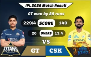 IPL 2026 GT vs CSK Match 66 Result