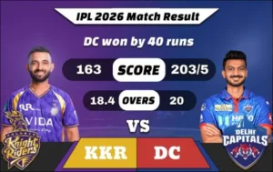 IPL 2026 KKR vs DC Match 70 Result