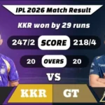 IPL 2026 KKR vs GT Match 60 Result