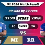 IPL 2026 MI vs RR Match 69 Result