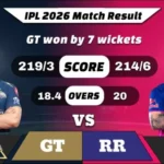 IPL 2026 Qualifier 2 : GT vs RR Match 73 Result