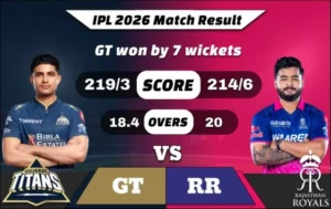 IPL 2026 Qualifier 2 : GT vs RR Match 73 Result