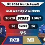 IPL 2026 RCB vs MI Match 54 Result