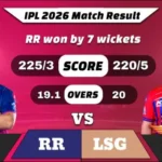 IPL 2026 RR vs LSG Match 64 Result