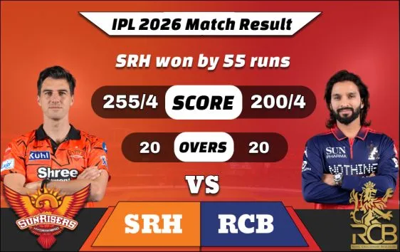 IPL 2026 SRH vs RCB Match 67 Result