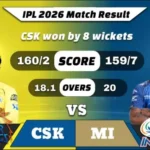 IPL 2026 CSK vs MI Match 44 Result